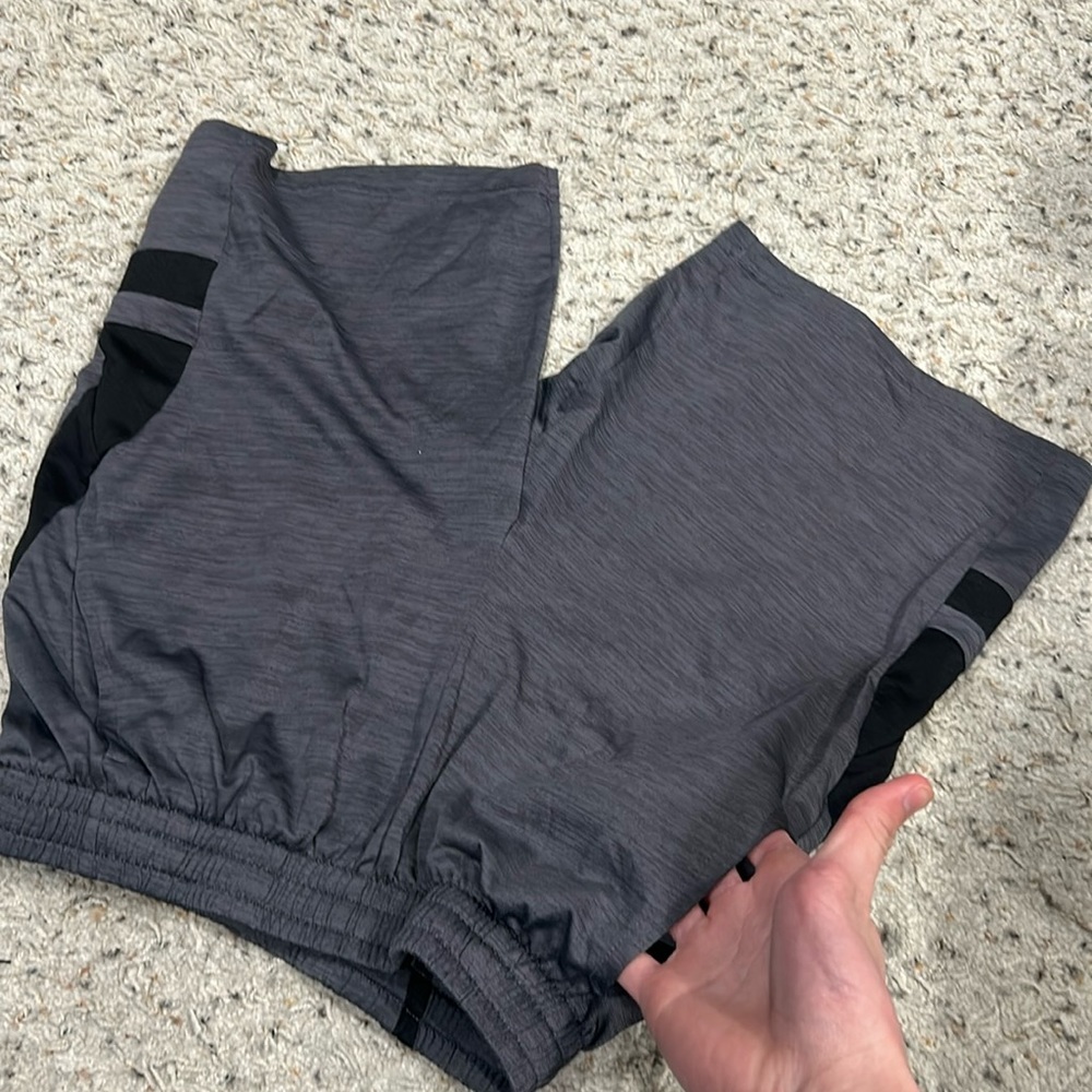 tech gear, gray basketball shorts